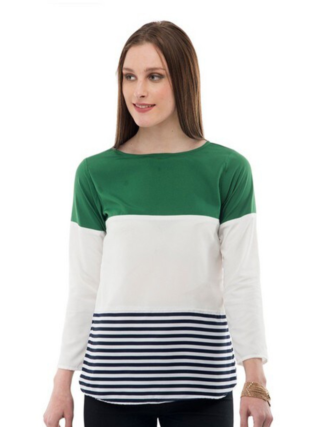 

Karmic Vision Colourblocked Crepe Top, Multi