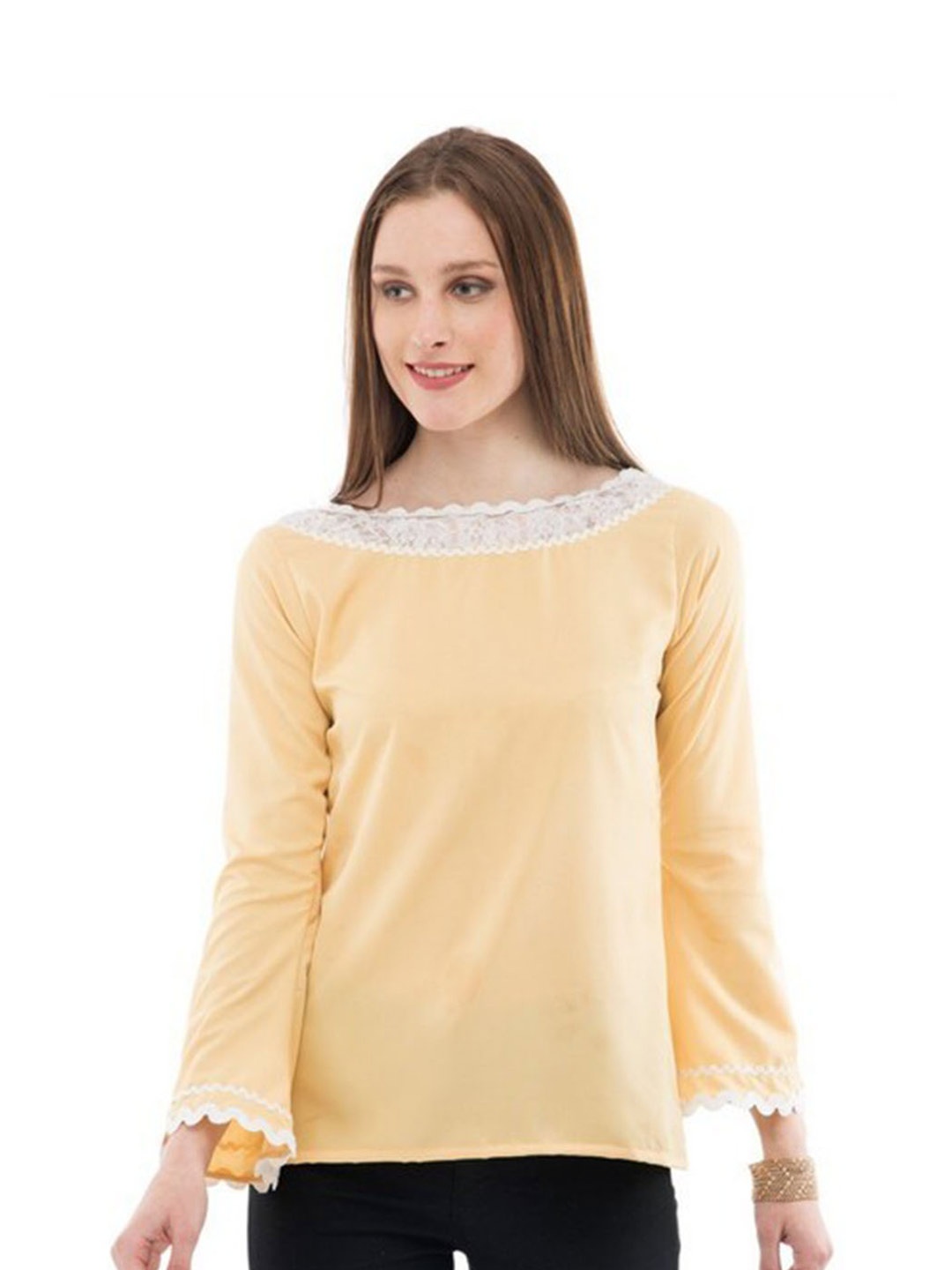 

Karmic Vision Crepe Top, Yellow