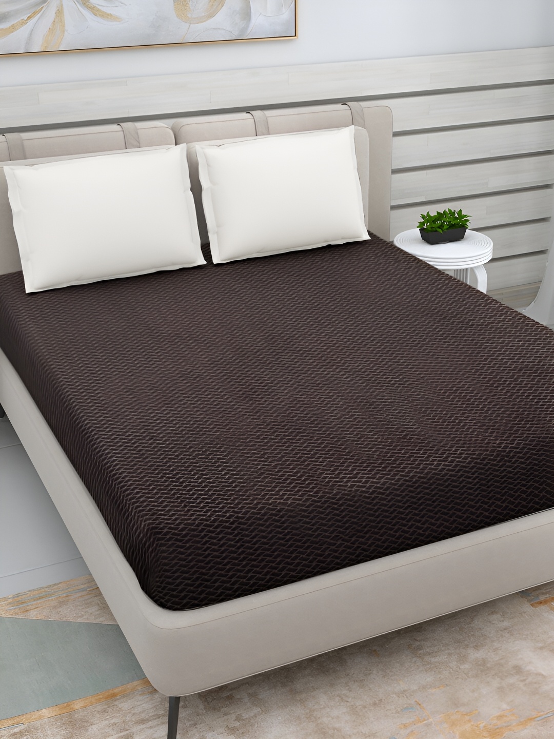 

FABINALIV Brown Polycotton Water Resistant Mattress Protector