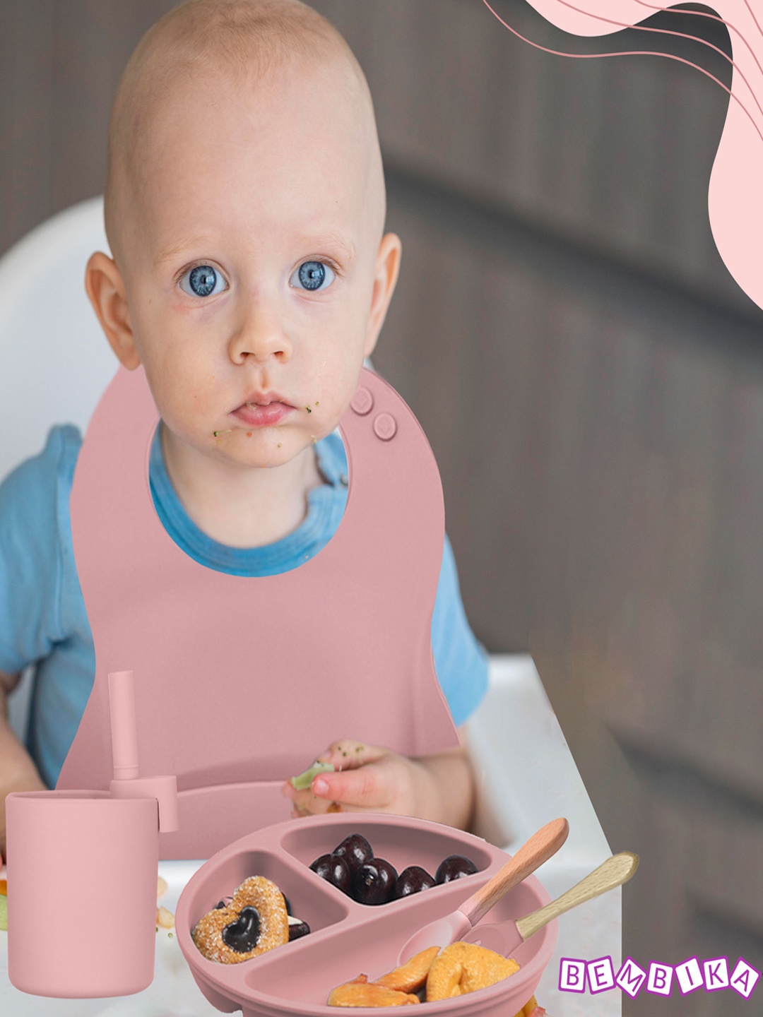 

BAESD Infants 5-Pcs Dinner Set, Pink