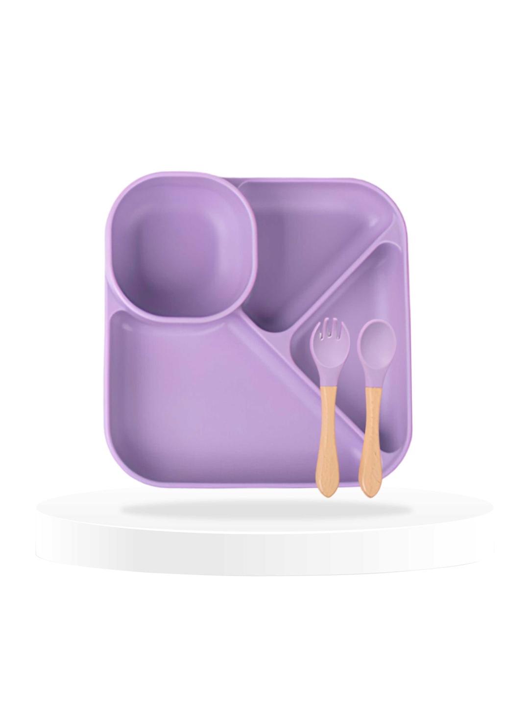 

BAESD Kids 3-Pcs Purple Bembika Silicone Baby Utensils Set