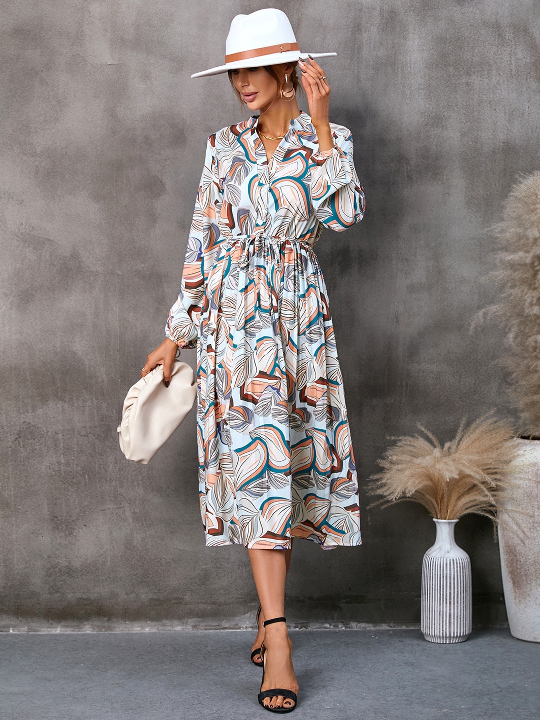 

StyleCast Abstract Print Shirt Collar Shirt Dress, White