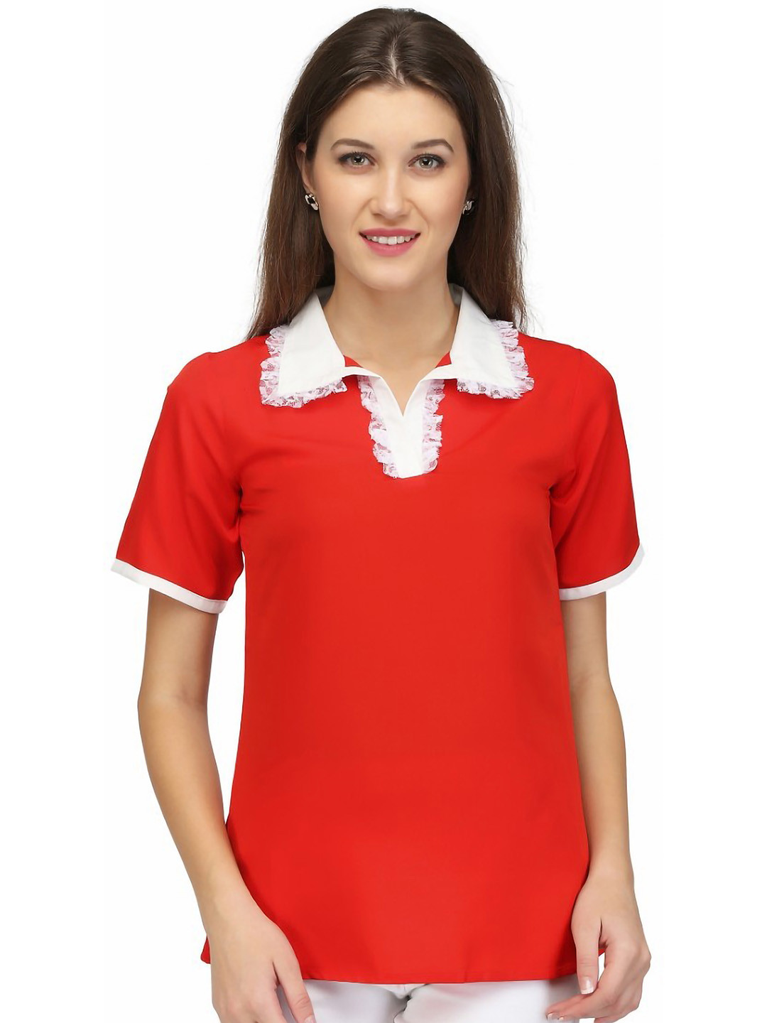 

Karmic Vision Crepe Top, Red
