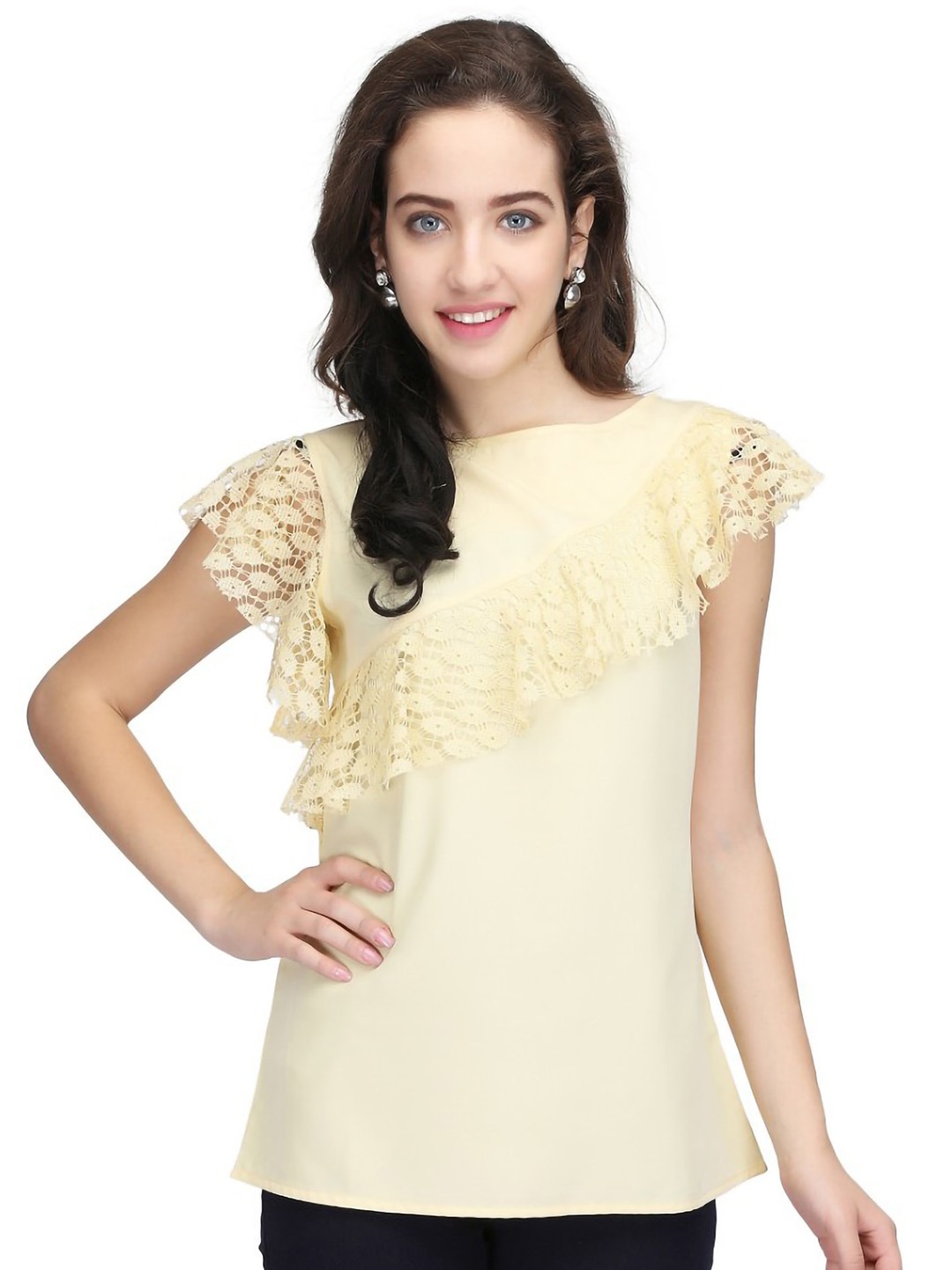 

Karmic Vision Crepe Top, Yellow