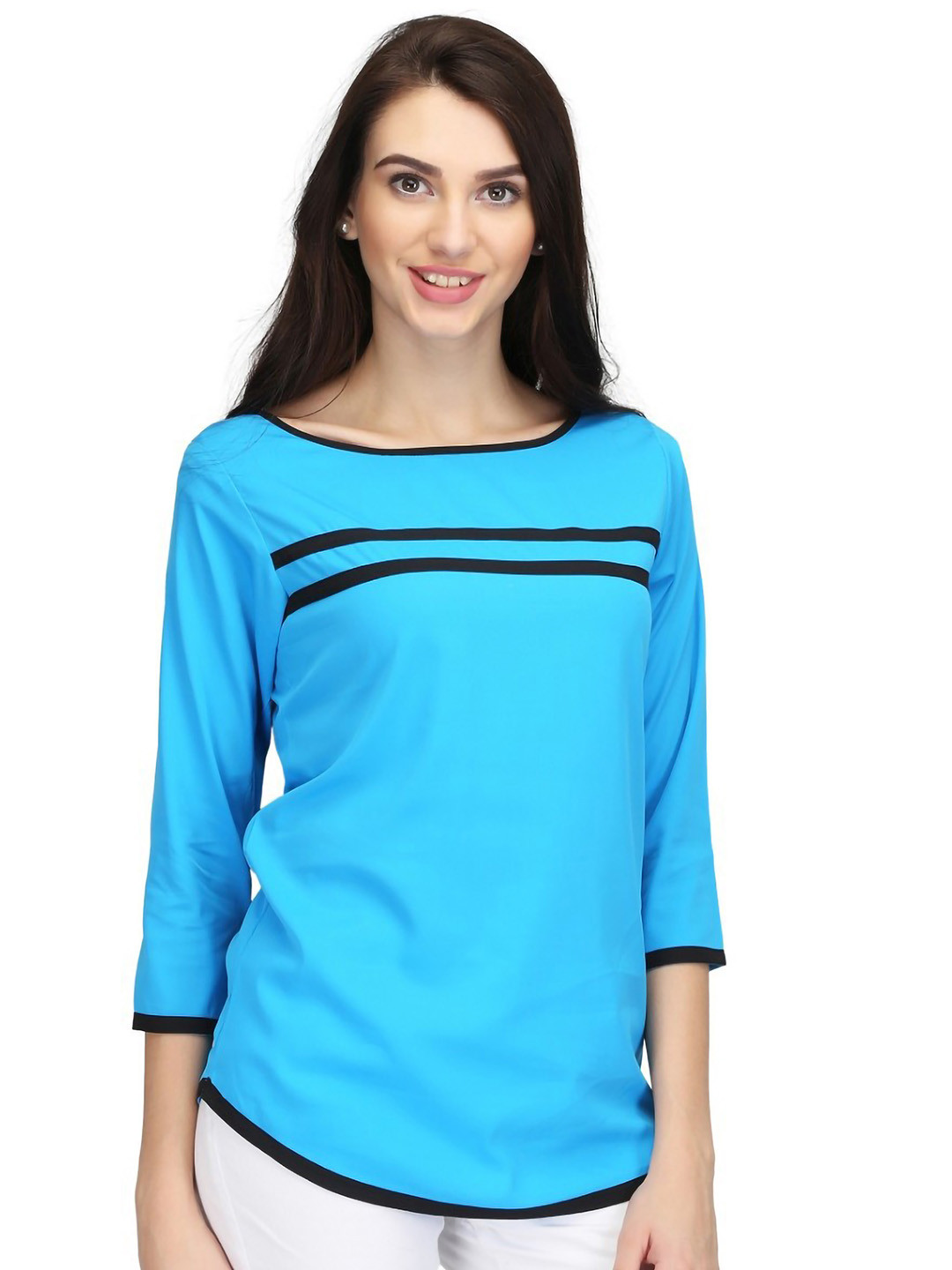 

Karmic Vision Crepe Top, Blue