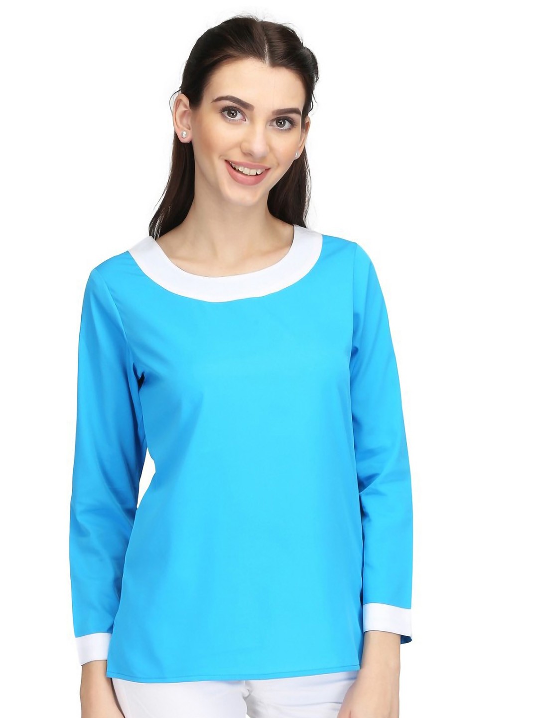 

Karmic Vision Crepe Top, Blue