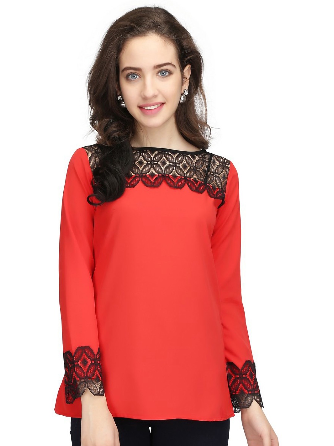 

Karmic Vision Crepe Top, Red