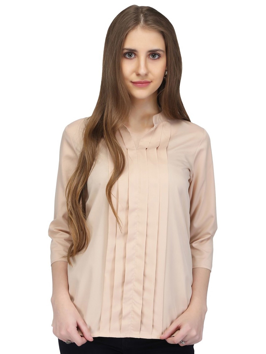 

Karmic Vision Crepe Top, Beige
