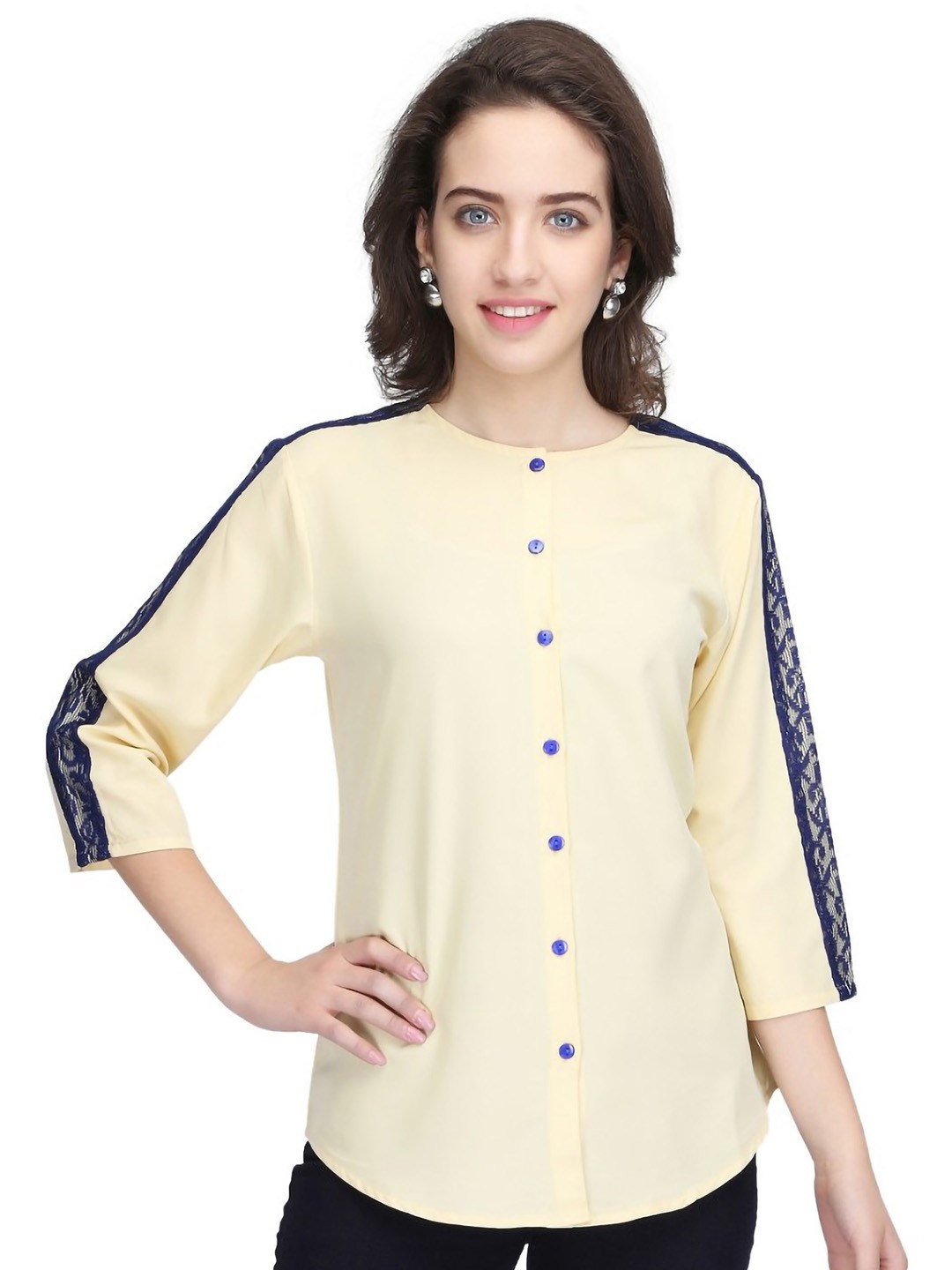 

Karmic Vision Crepe Top, Yellow
