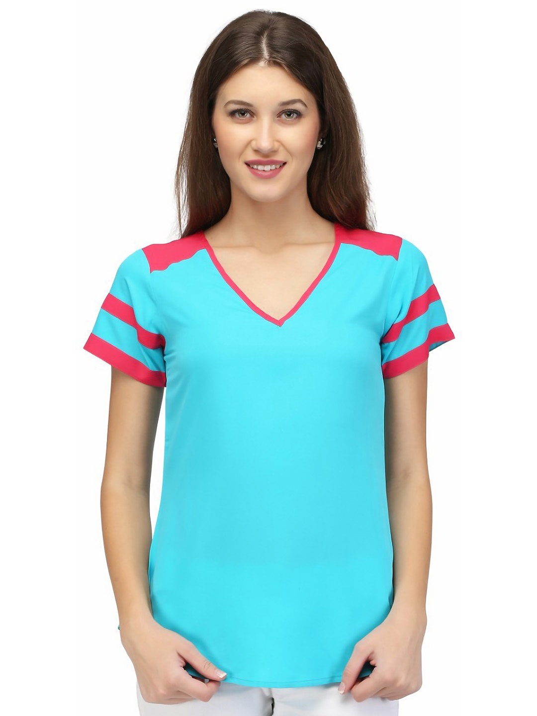 

Karmic Vision Crepe Top, Blue