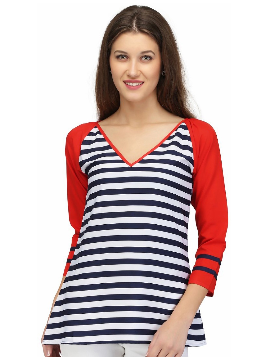 

Karmic Vision Striped Crepe Top, Multi