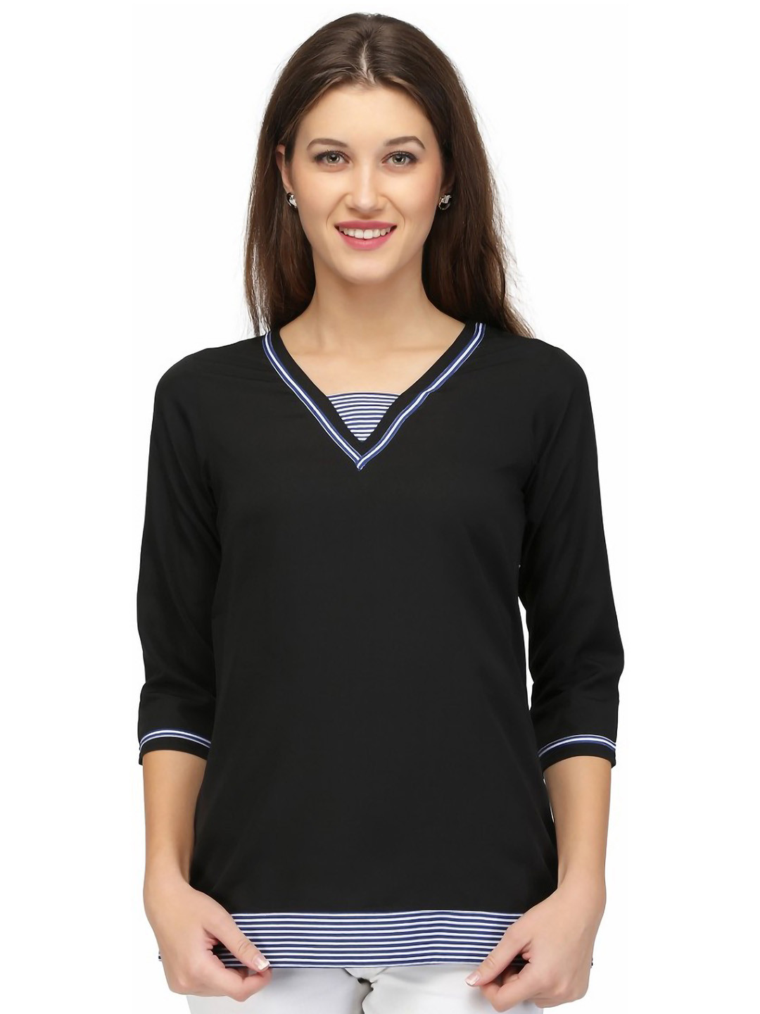 

Karmic Vision Crepe Top, Black