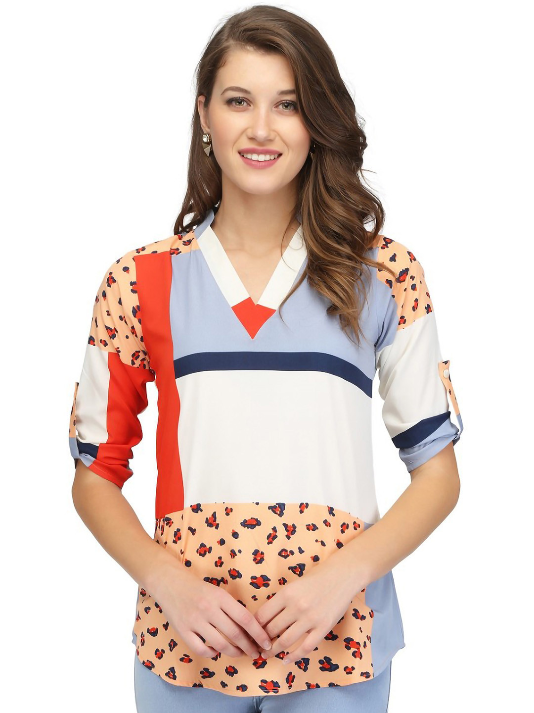 

Karmic Vision Polka Dot Print Crepe Top, Multi