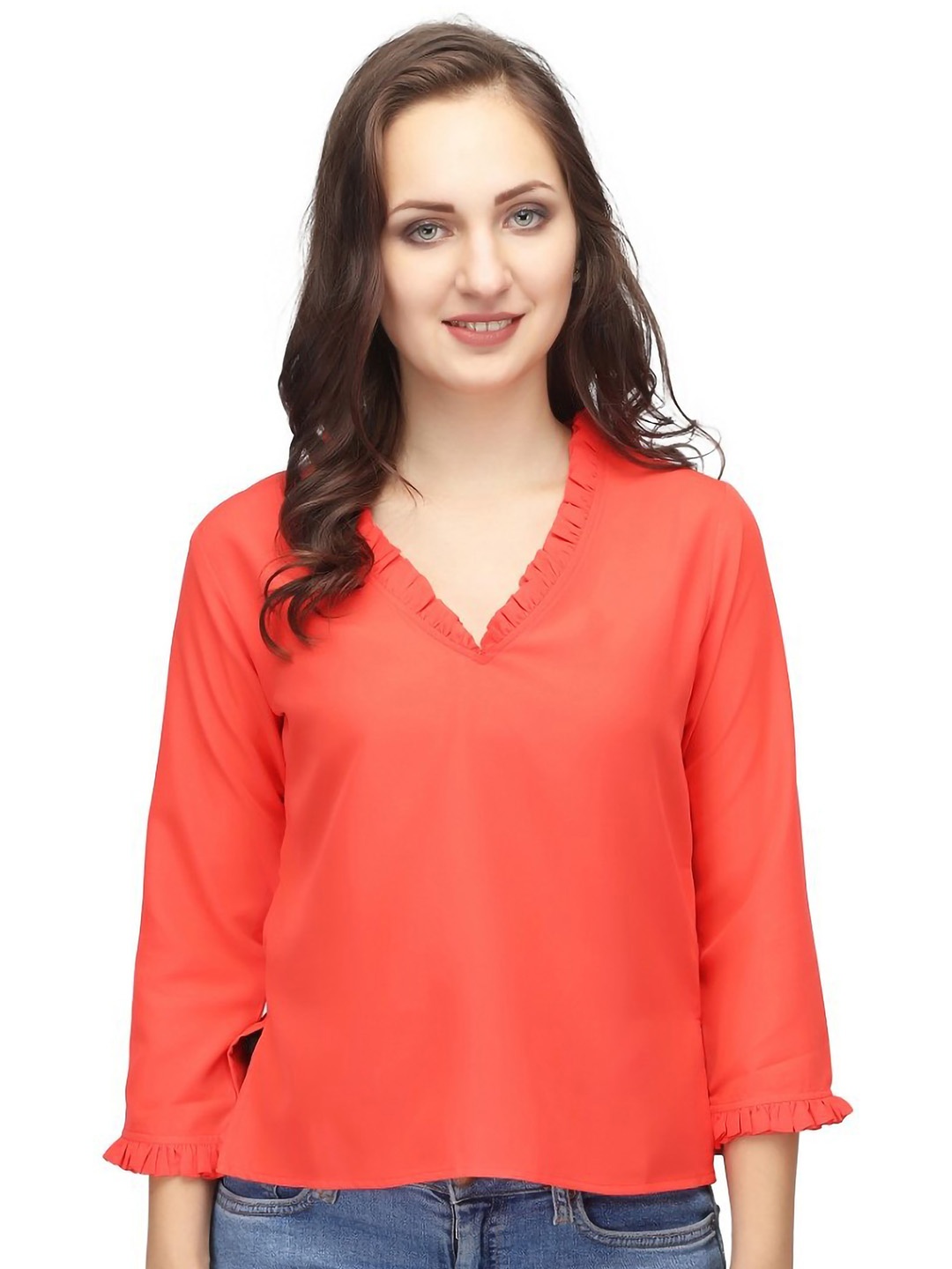 

Karmic Vision Crepe Top, Red