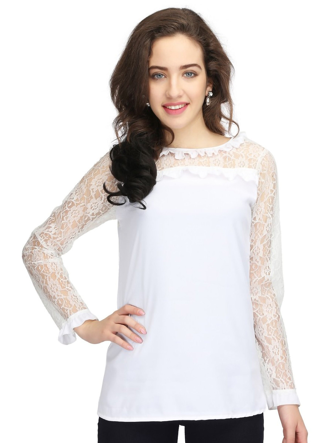 

Karmic Vision Crepe Top, White