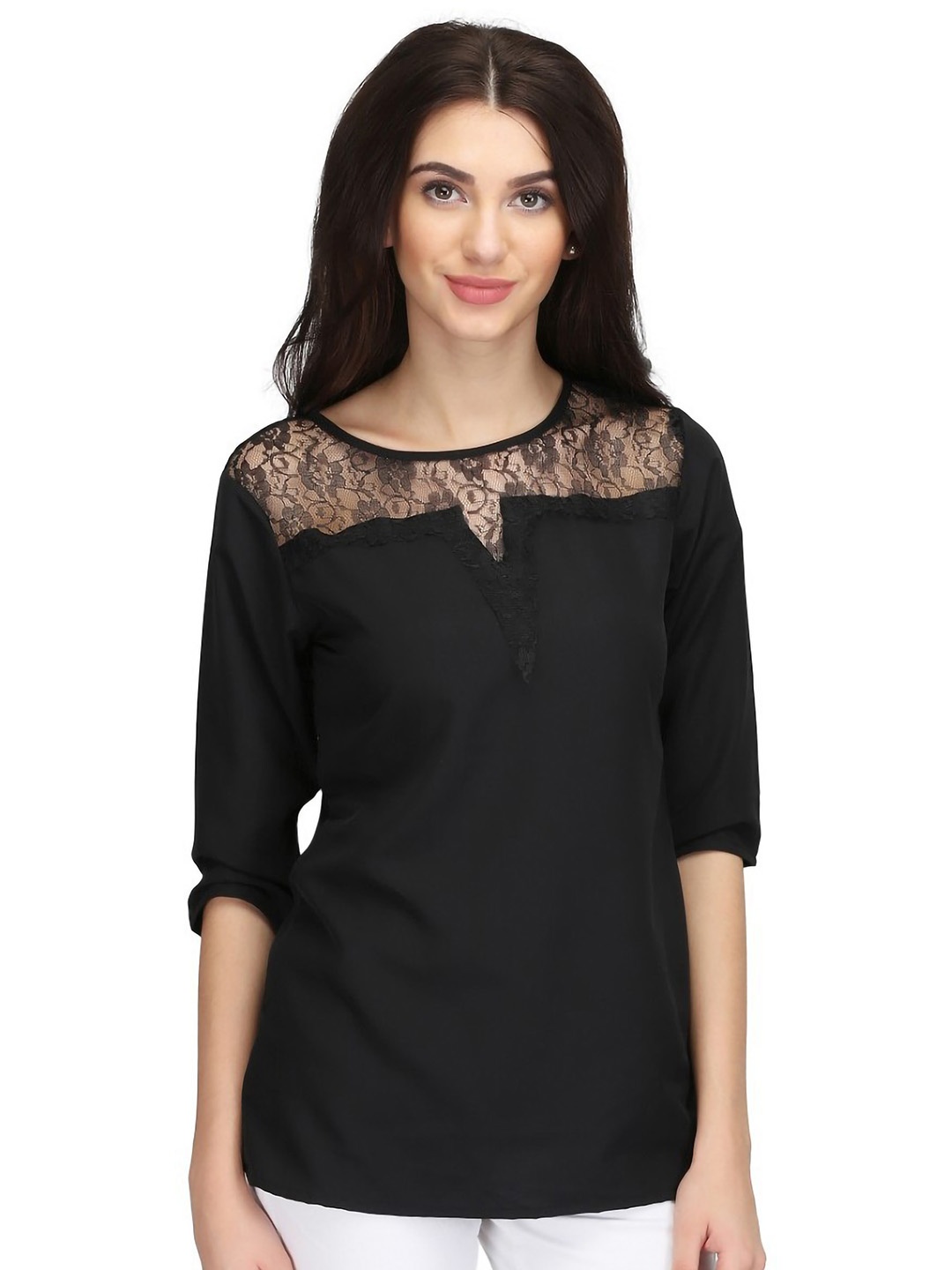 

Karmic Vision Crepe Top, Black