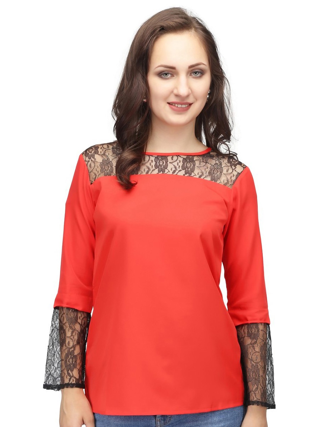

Karmic Vision Crepe Top, Red