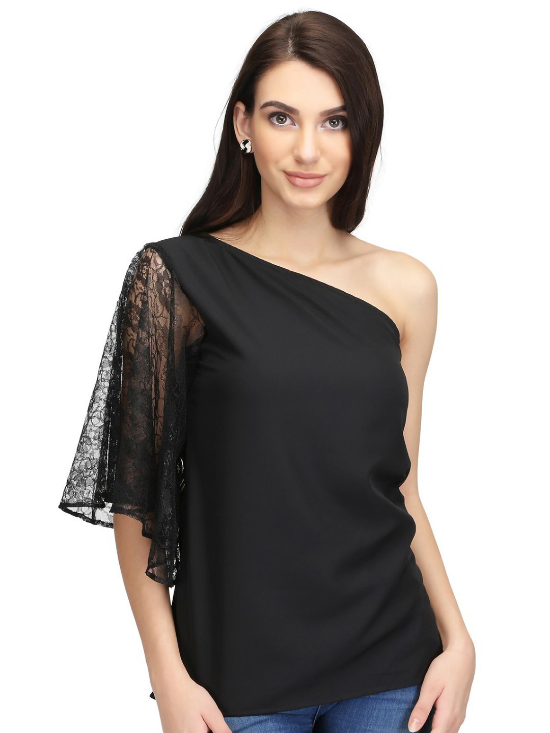 

Karmic Vision Crepe Top, Black