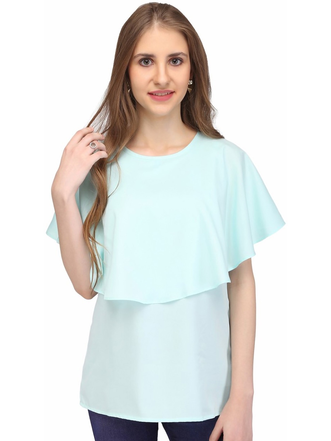 

Karmic Vision Crepe Top, Blue