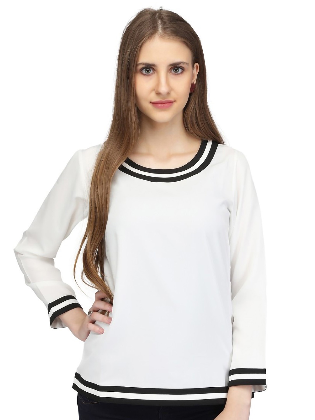 

Karmic Vision Crepe Top, White