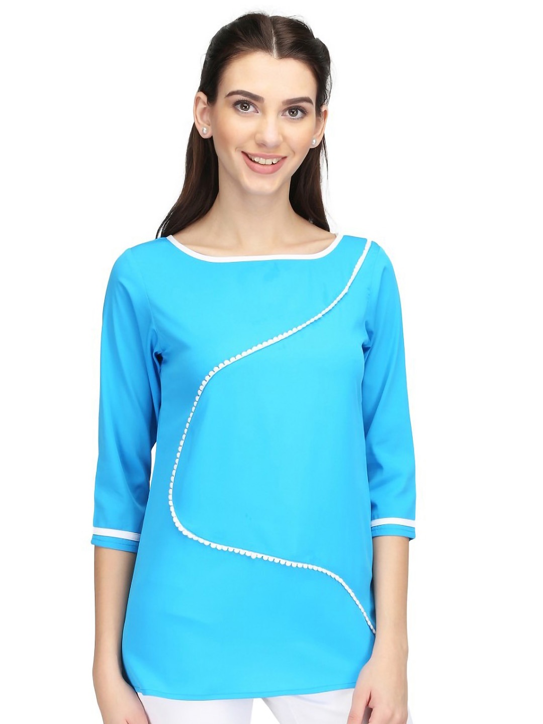 

Karmic Vision Crepe Top, Blue