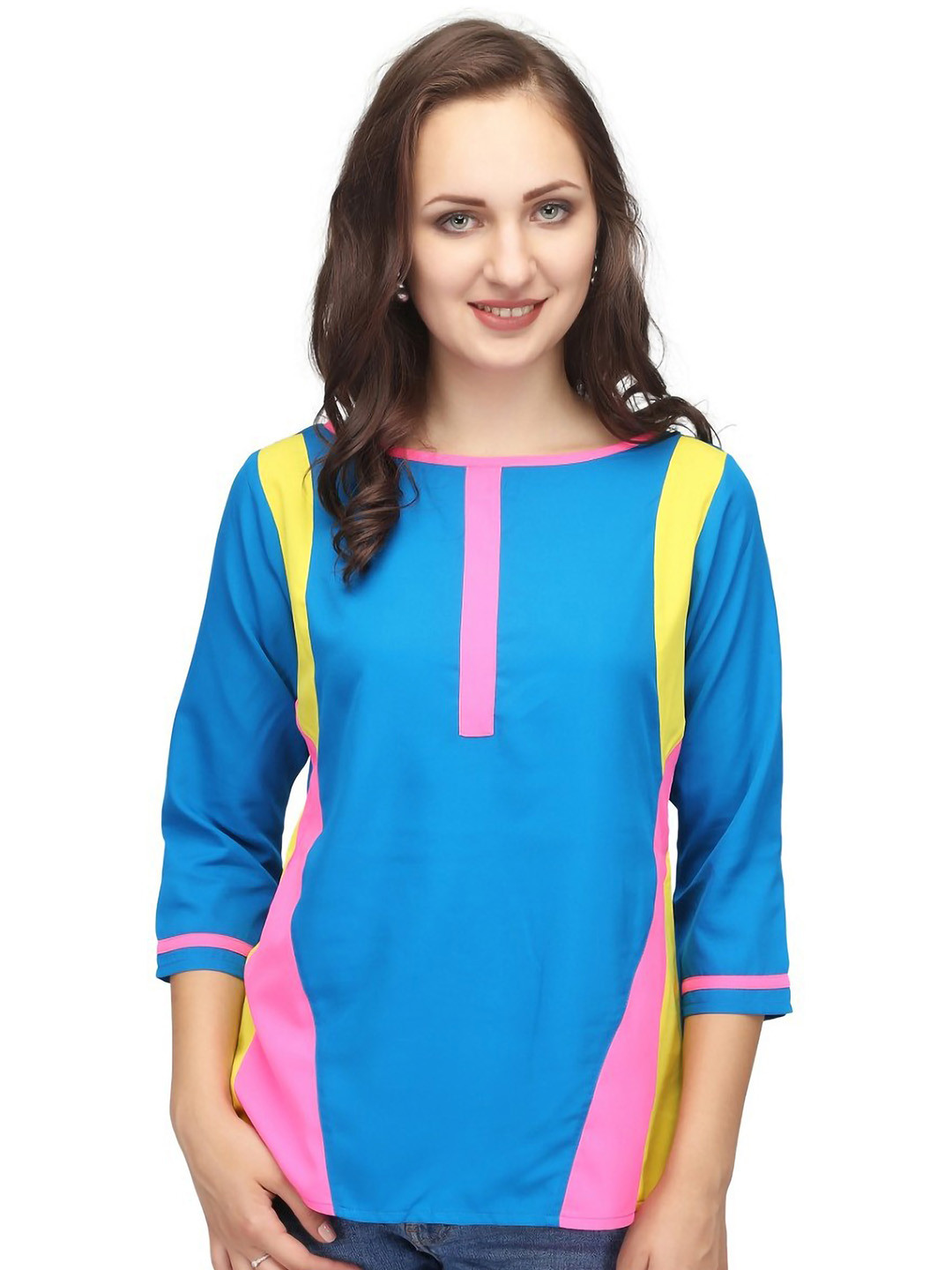 

Karmic Vision Crepe Top, Blue