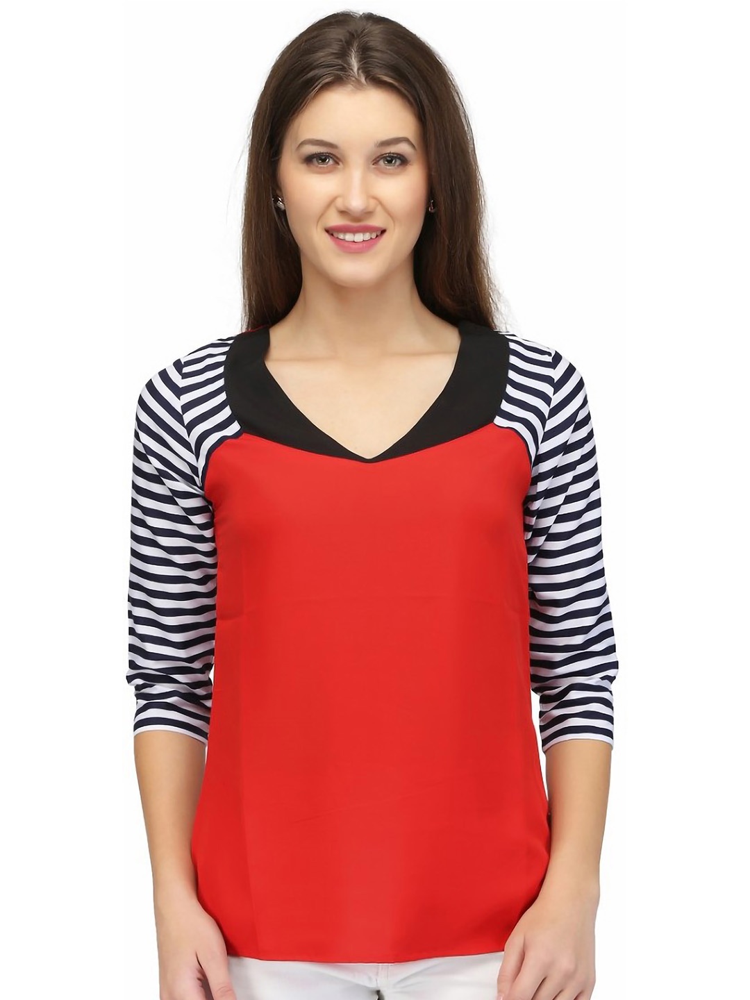 

Karmic Vision Crepe Top, Red