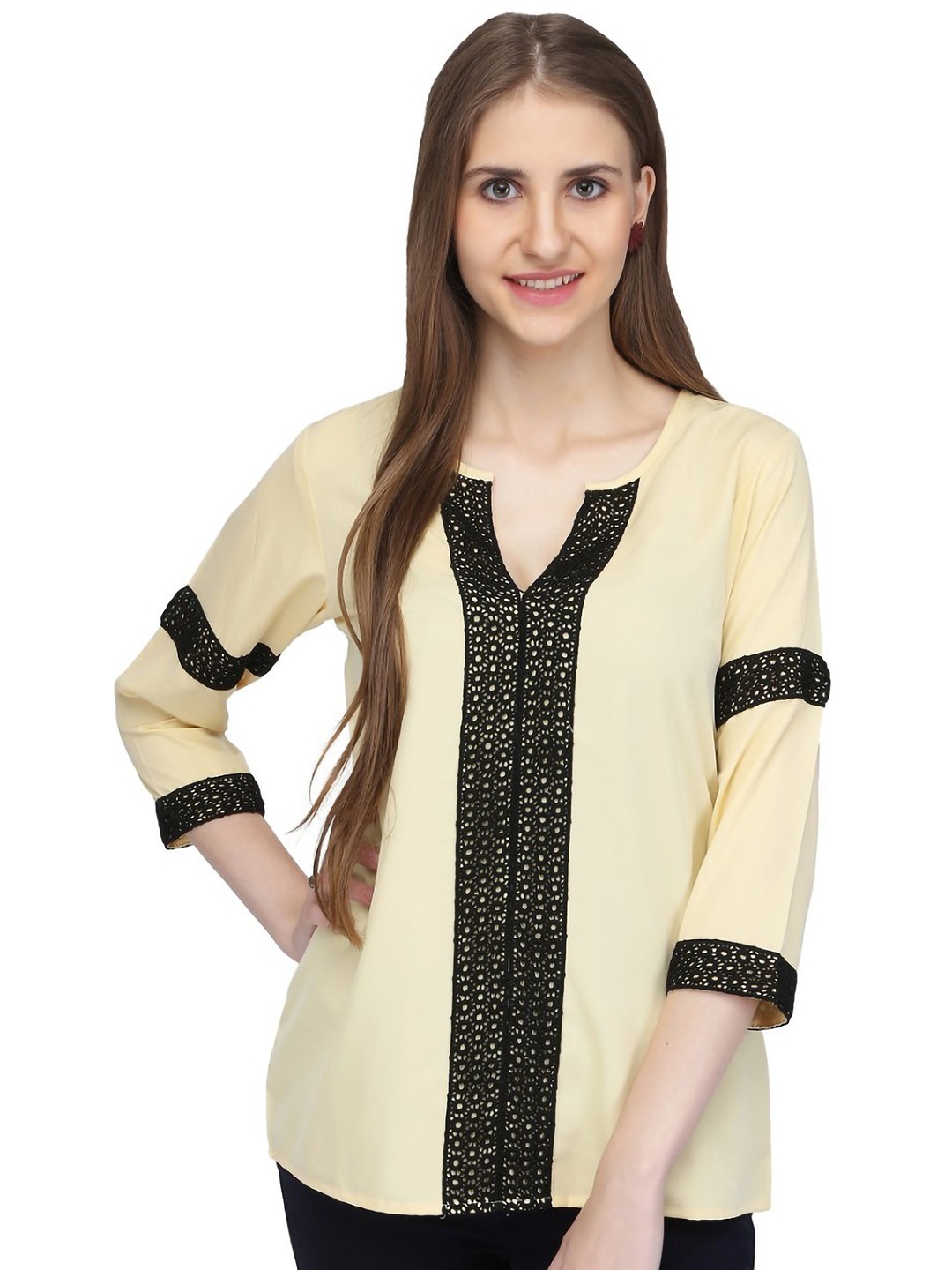 

Karmic Vision Crepe Top, Beige