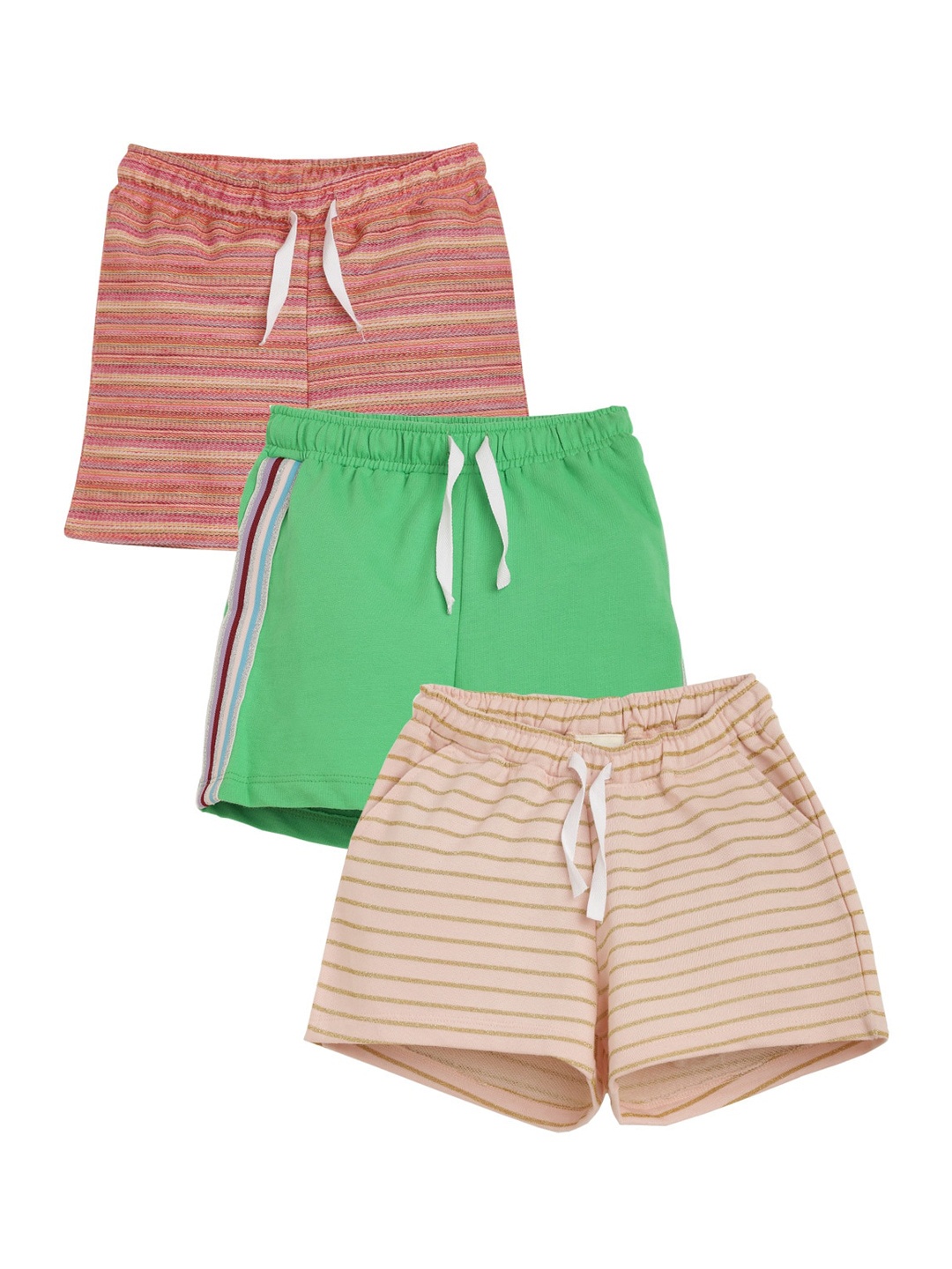 

Anthrilo Girls Striped Technology Shorts, Multi