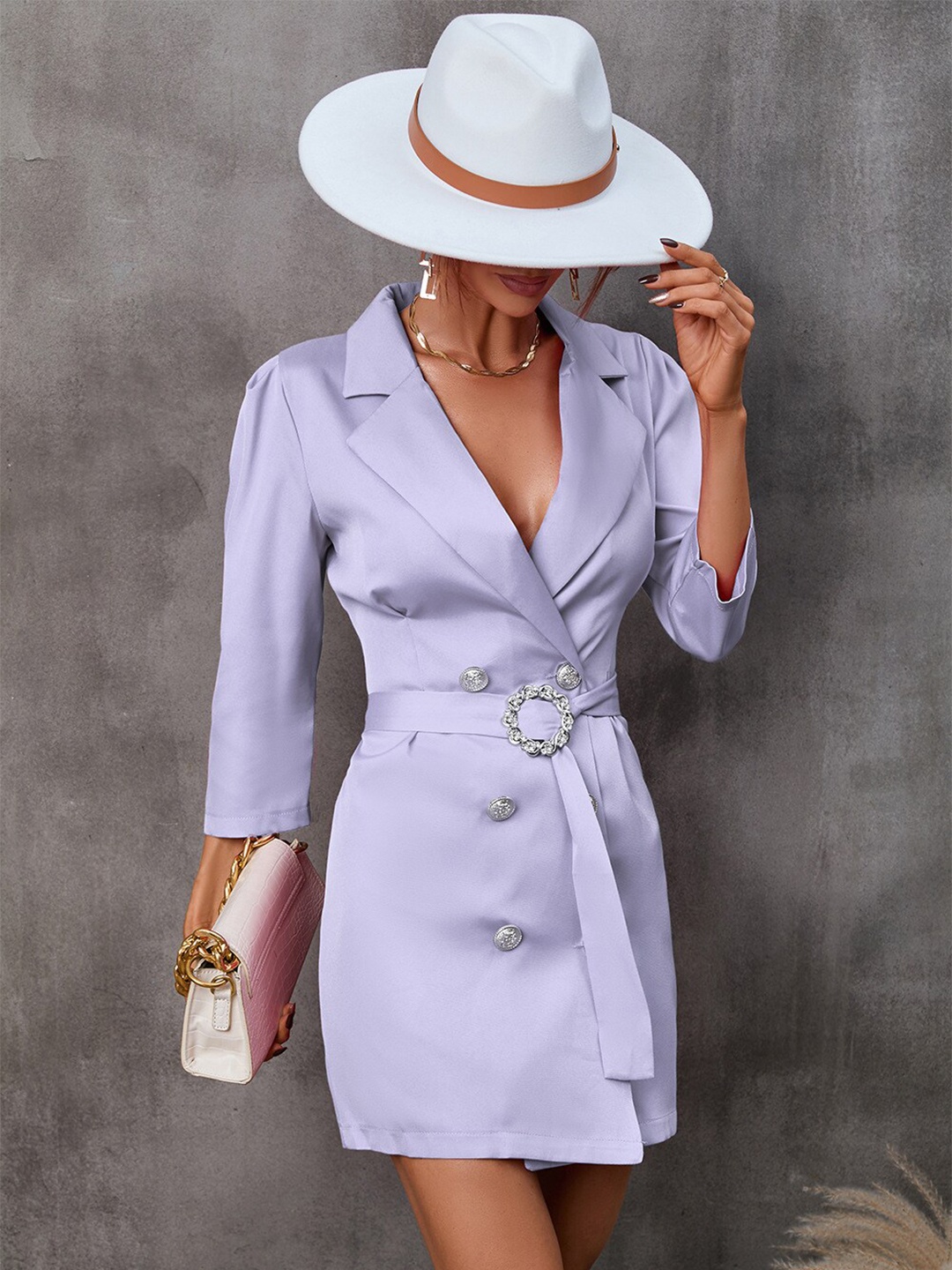 

StyleCast Shawl Collar Blazer Mini Dress, Purple