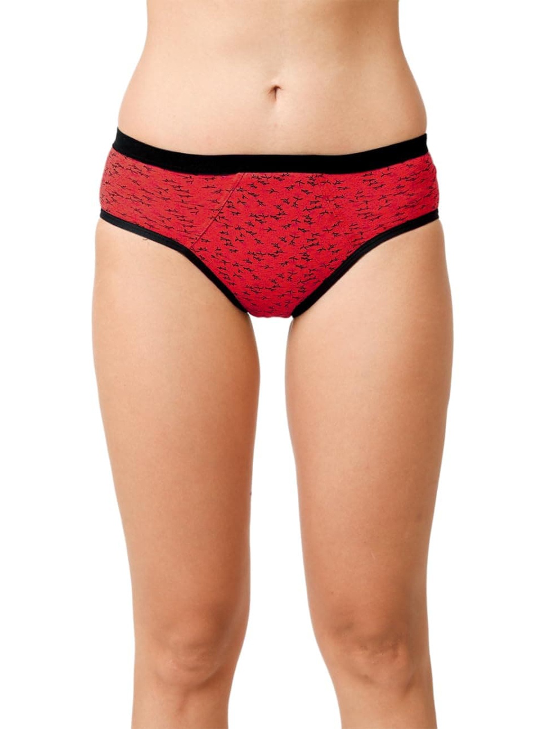 

CareDone Cotton Reusable Leak-Proof Period Briefs- FFRedPrintedPeriodPanty-(XXS), Red