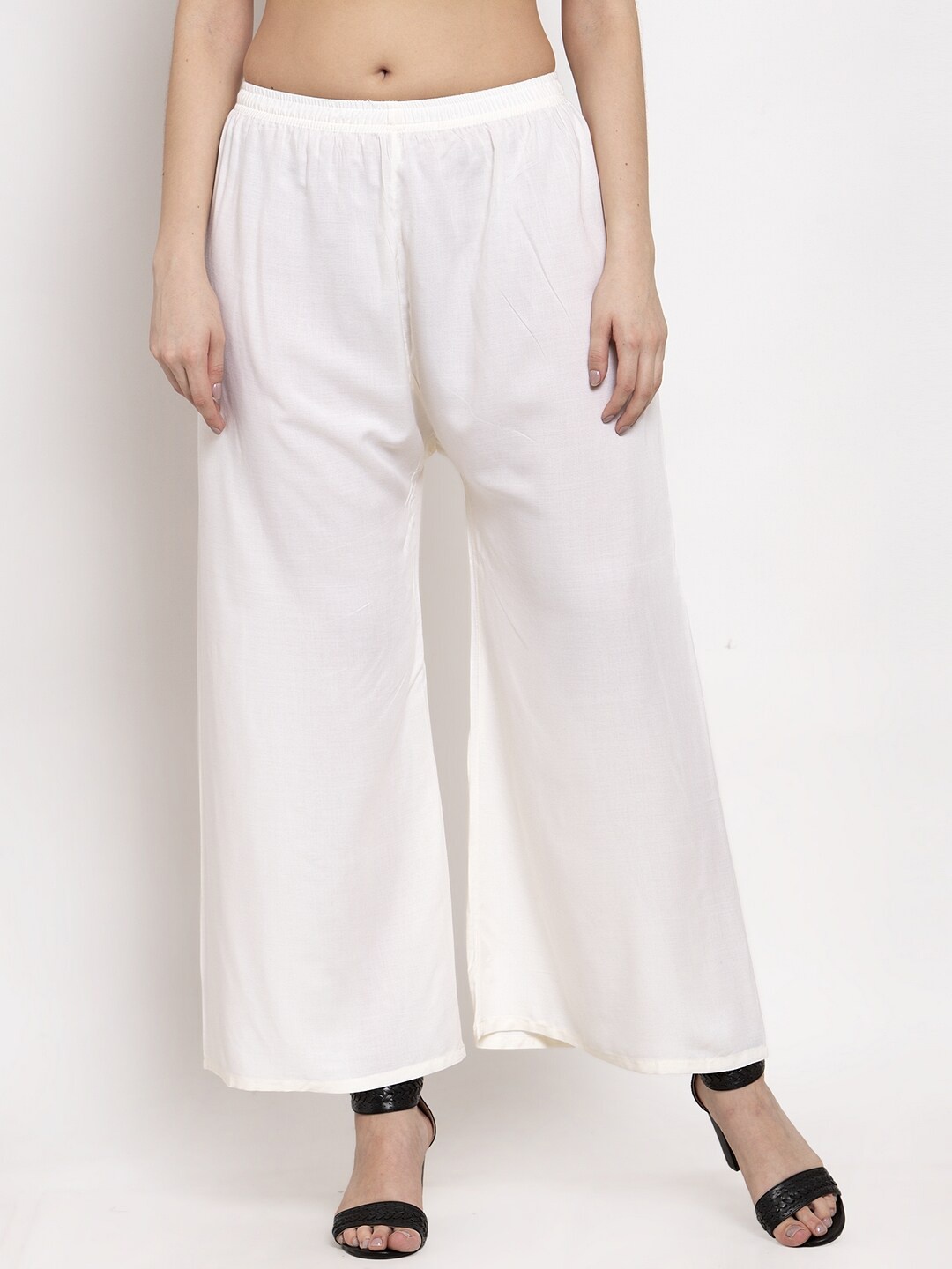 

Miaz Lifestyle Women Ethnic Motifs Palazzos, Off white
