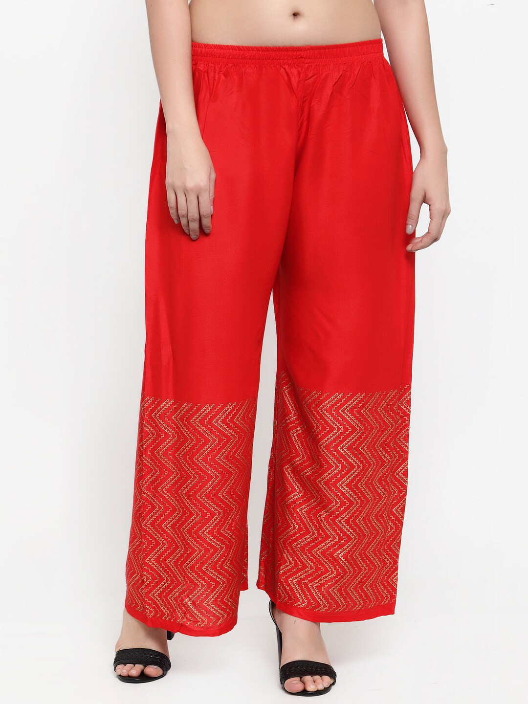 

Miaz Lifestyle Women Hem Design Palazzos, Red