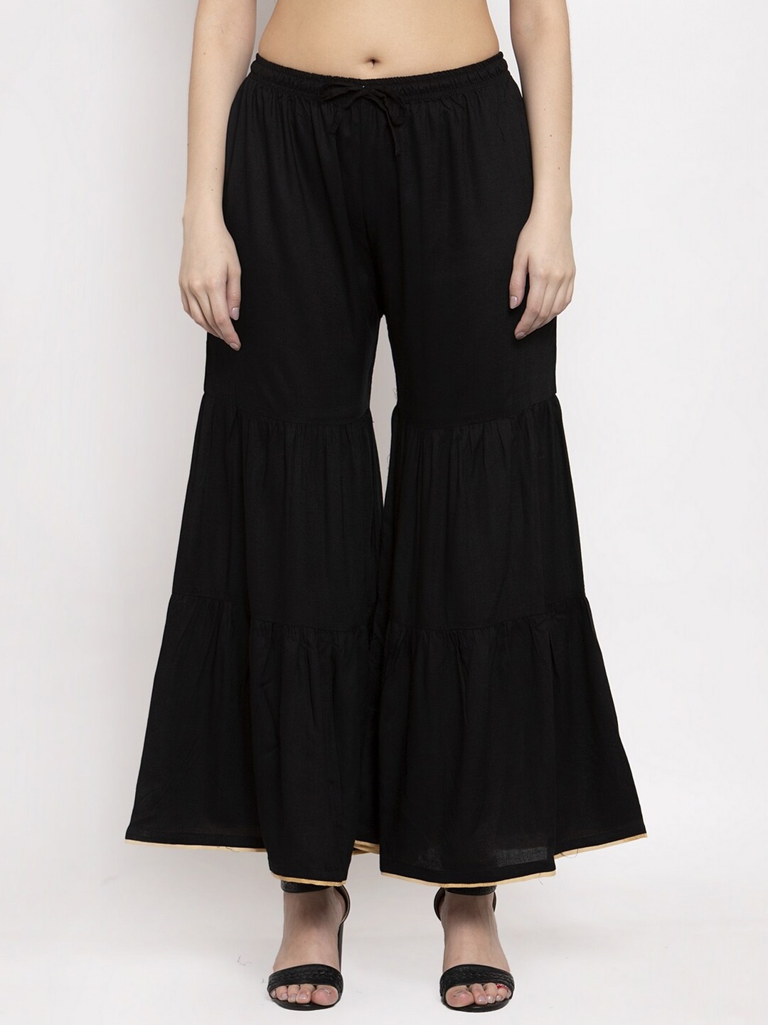 

Miaz Lifestyle Women Flared Palazzos, Black