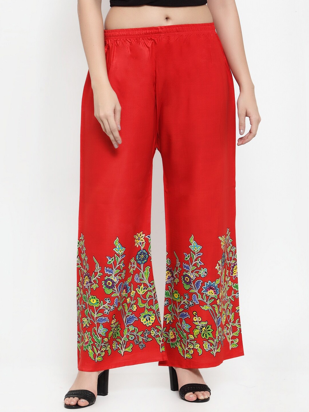 

Miaz Lifestyle Women Floral Printed Palazzos, Red