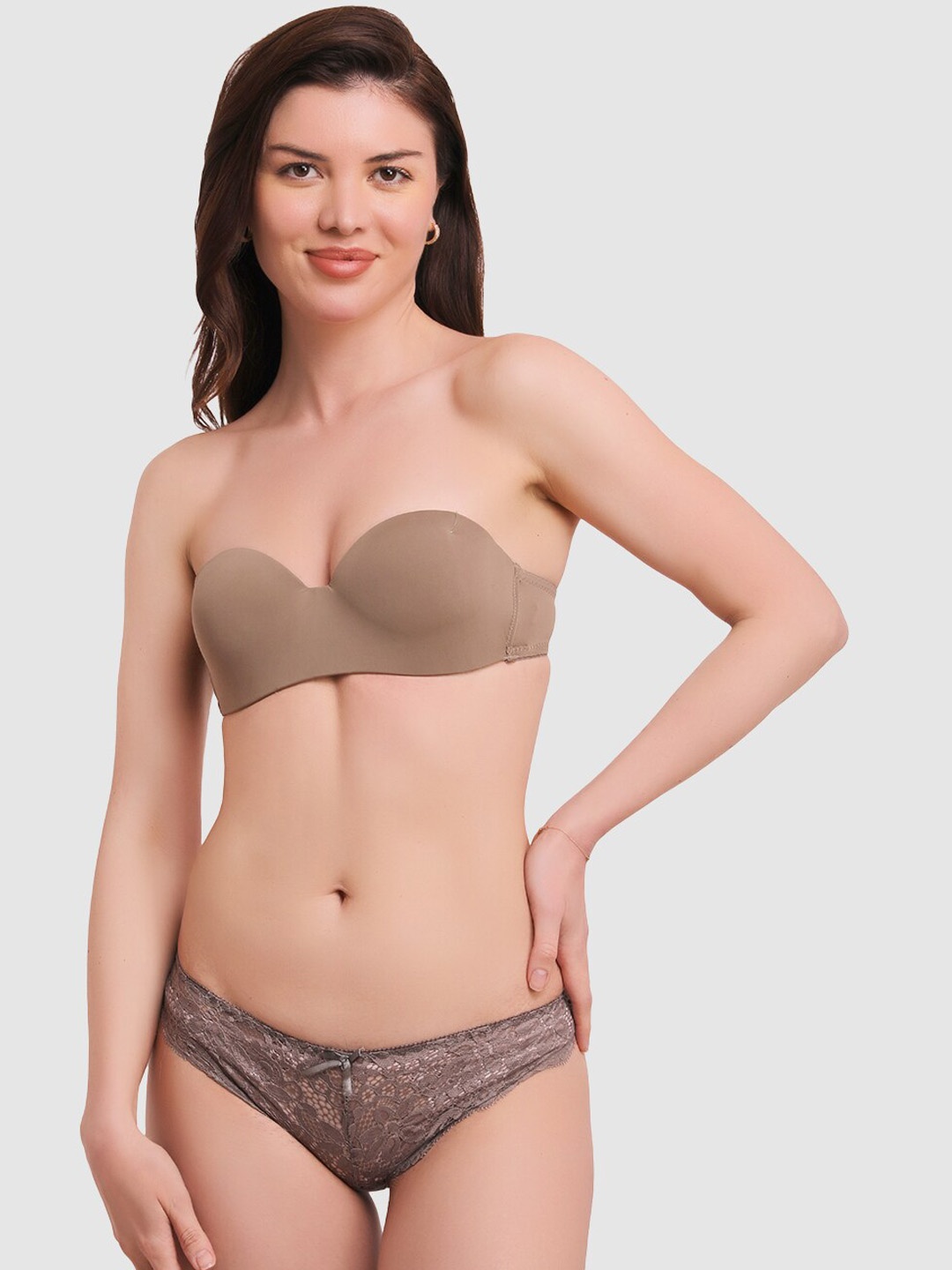 

BRACHY Heavily Padded Underwired Lingerie Set BCA_268SETMGG-30A-Mouse Grey