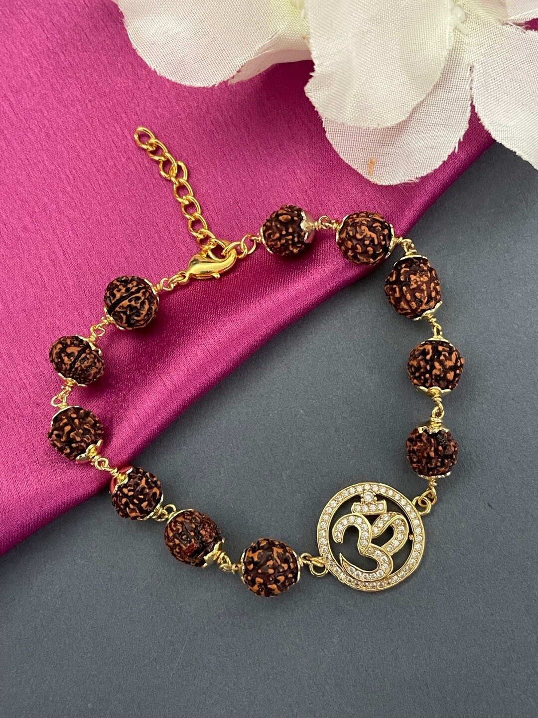 

Digital Dress Room Gold-Plated American Diamond Wraparound Bracelet