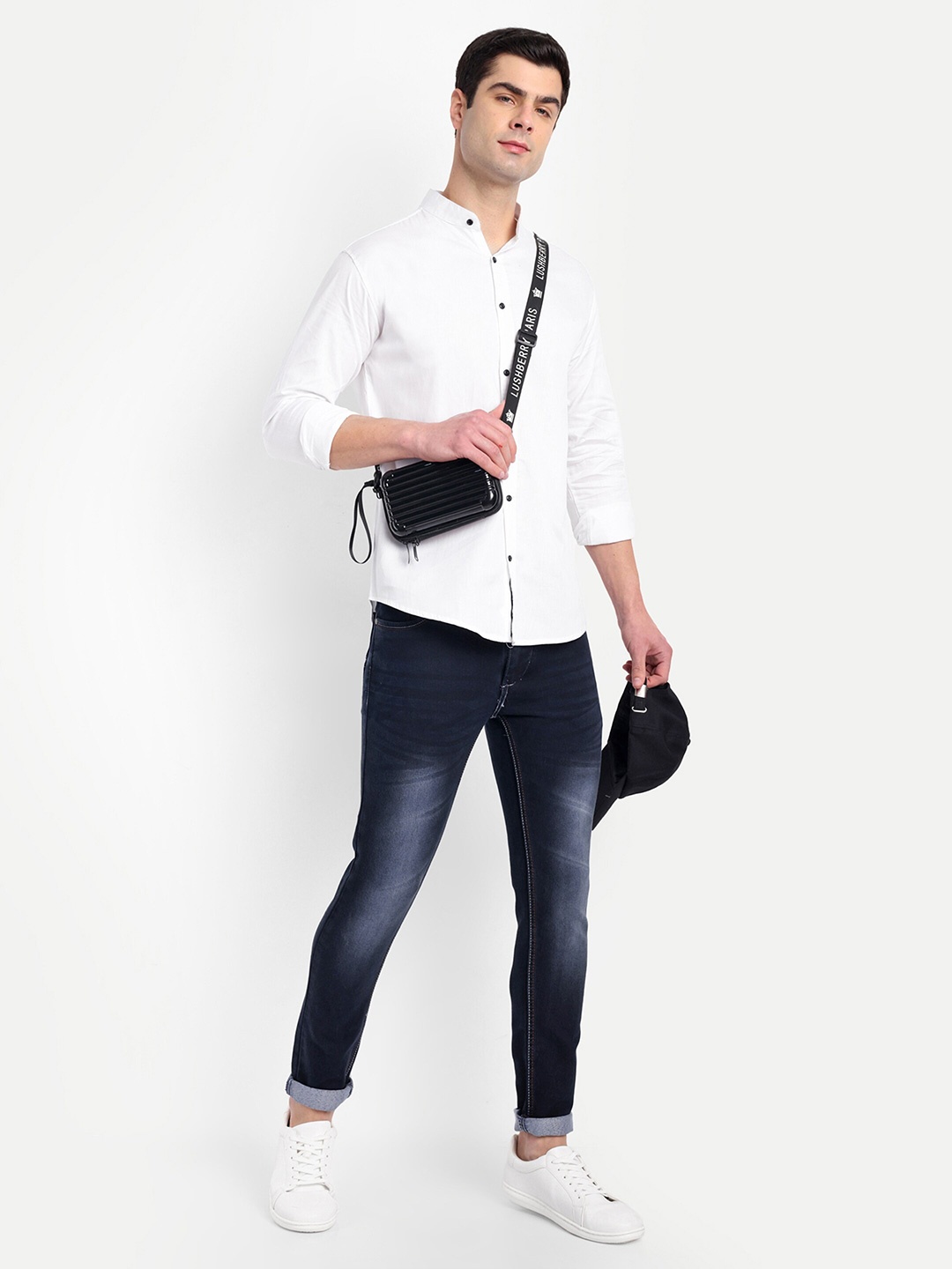 

S-LINE Men Standard Slim Fit Opaque Casual Shirt, White