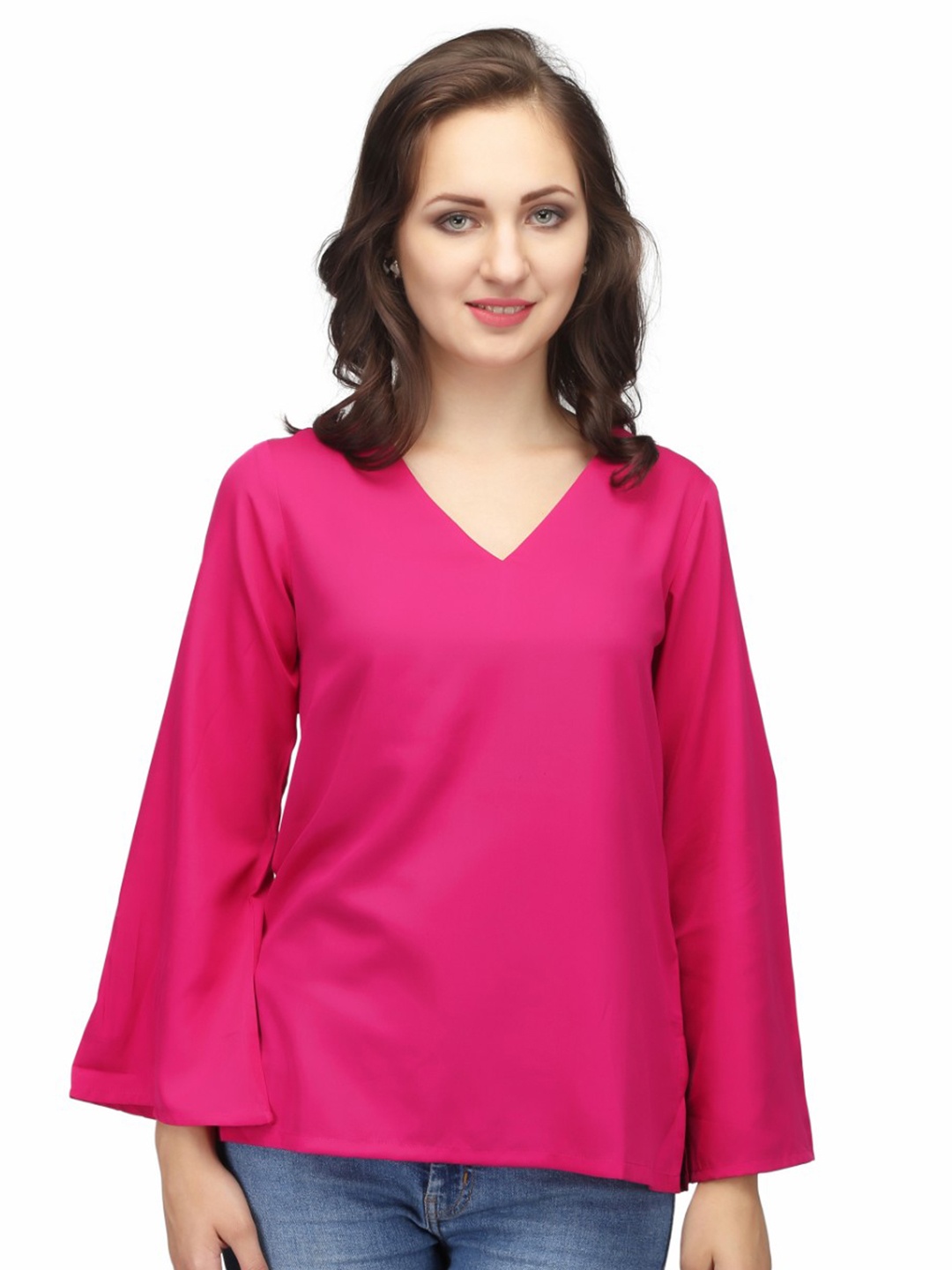 

Karmic Vision V-Neck Flared Sleeve Top, Pink