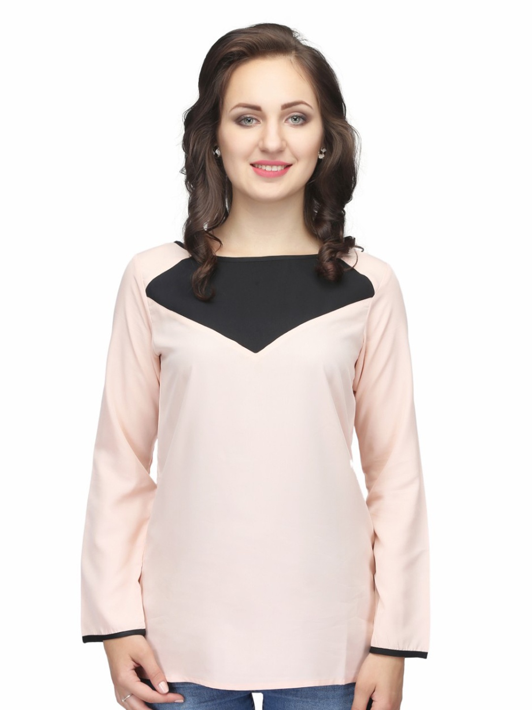 

Karmic Vision Colourblocked Boat Neck Top, Beige