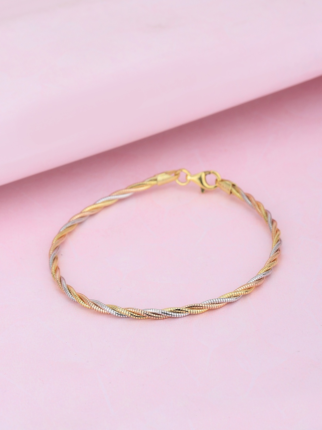 

VANBELLE Women 925 Sterling Silver Gold-Plated Multi-Toned Bangle-Style Bracelet