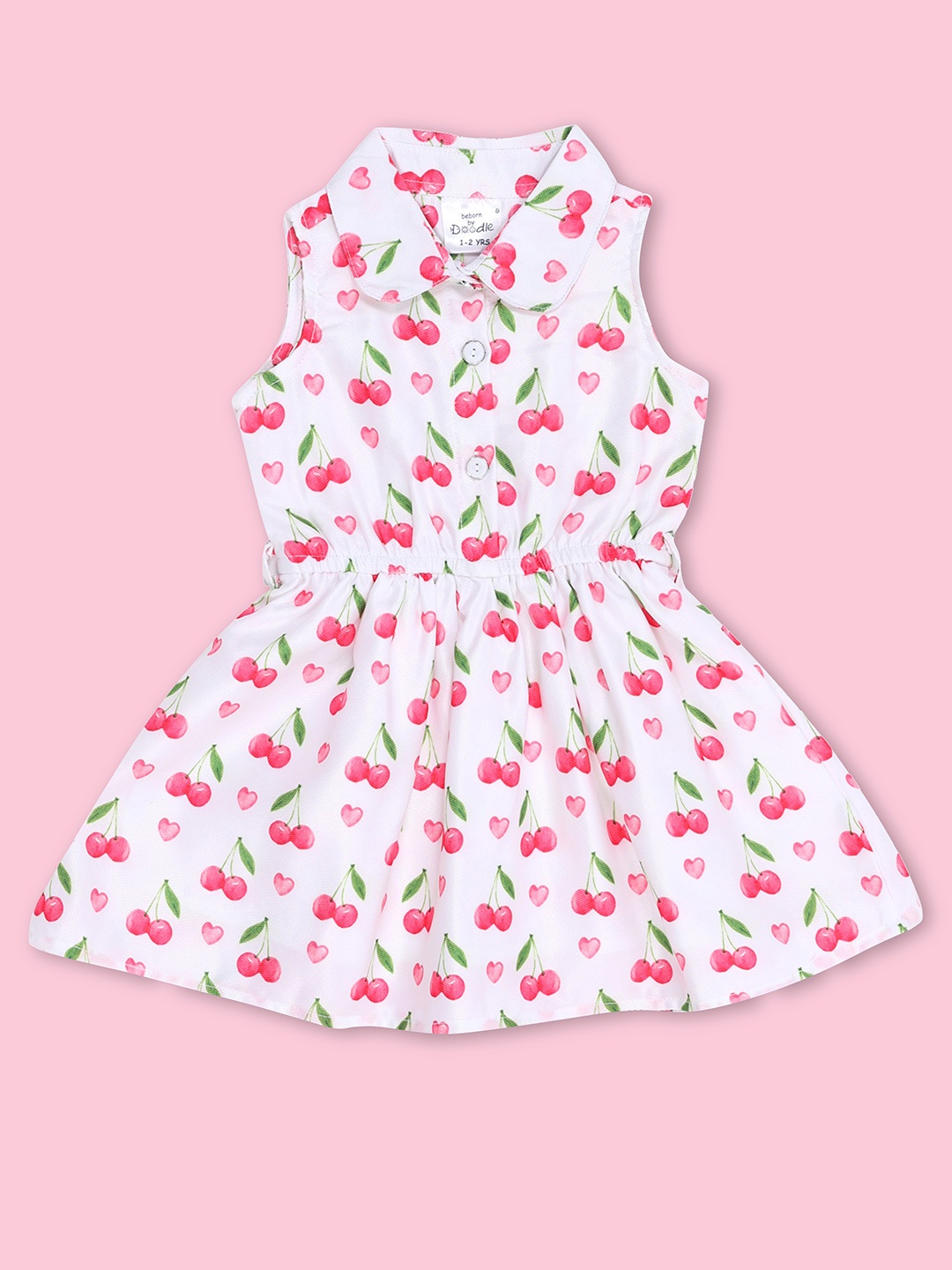 

Doodle Conversational Printed Fit & Flare Dress, White