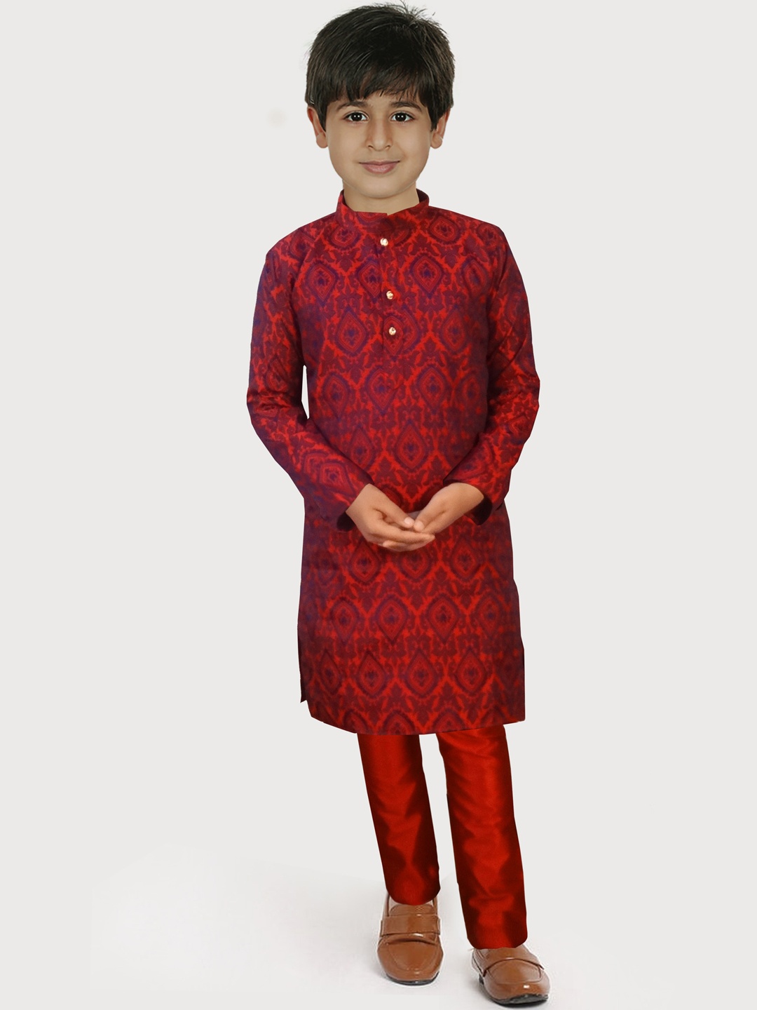 

BAESD Boys Regular Kurta with Salwar, Red