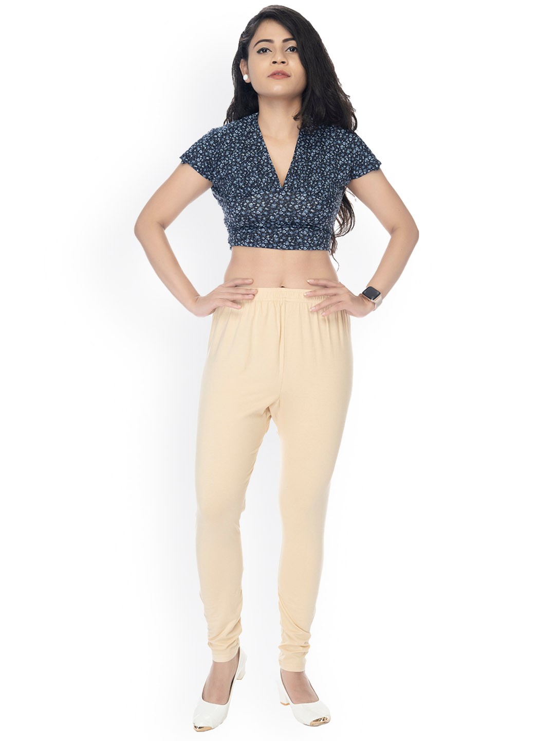 

Comfy Pro 4 way Stretchable Churidar Length Leggings, Beige