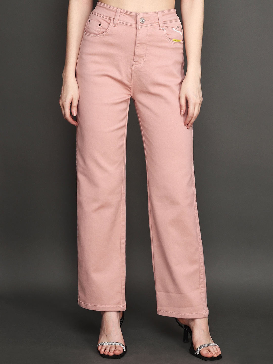 

Albion Women Straight Fit Stretchable Jeans, Peach