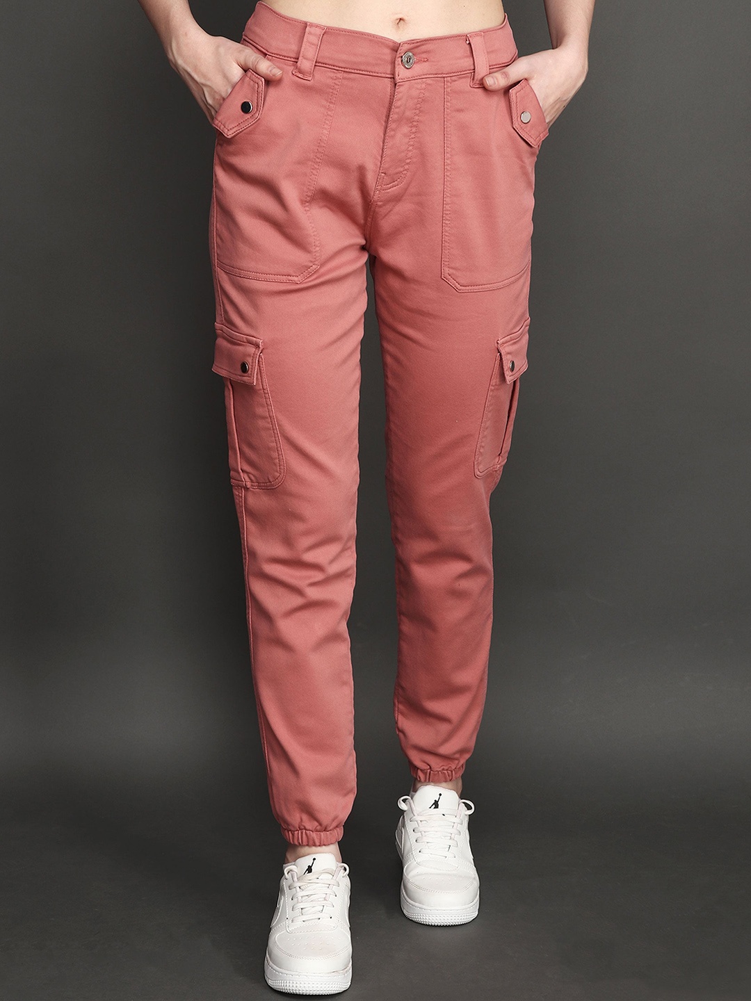 

Albion Women Jogger Mildly Distressed Stretchable Jeans, Pink