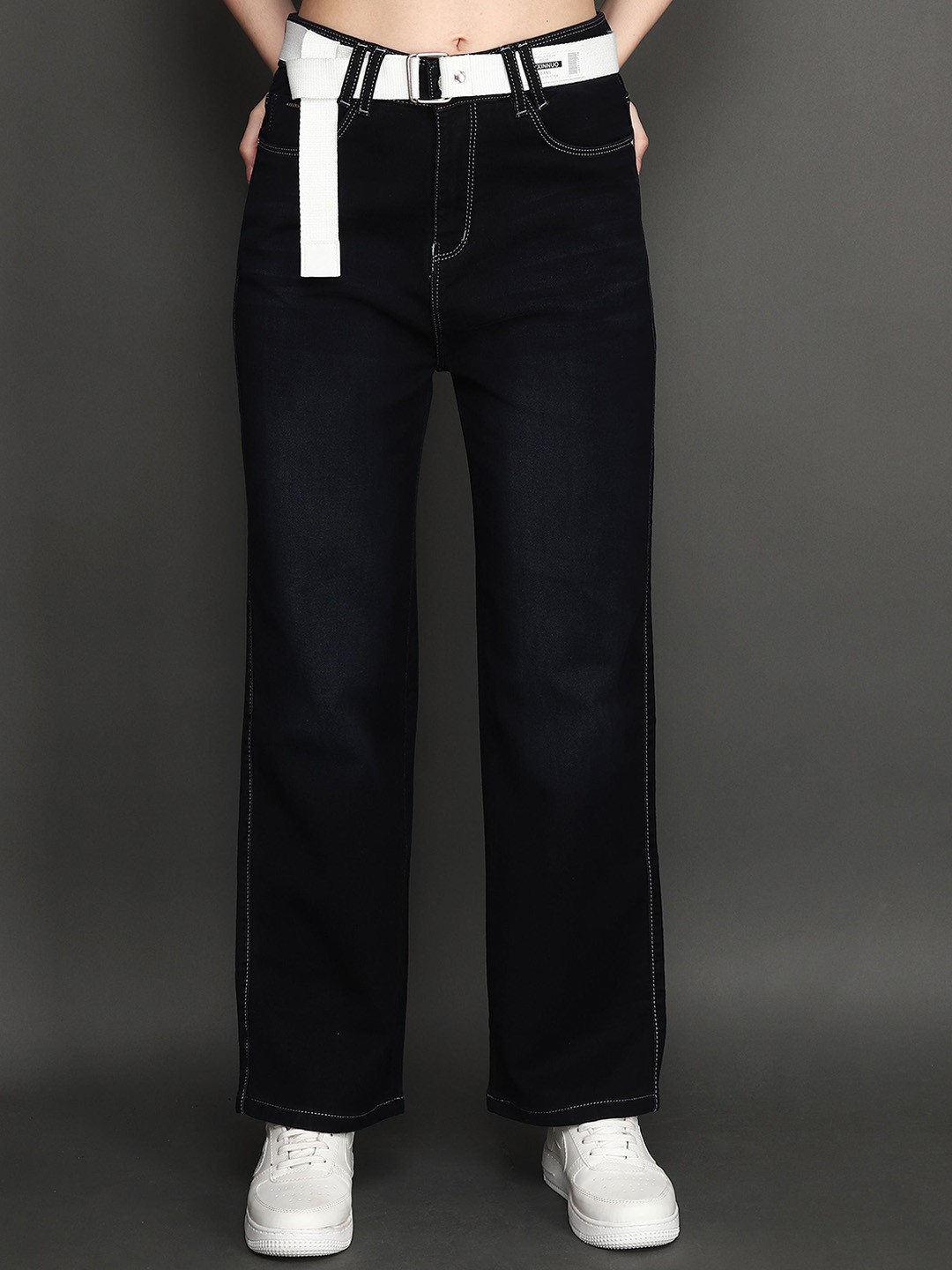 

Albion Women Straight Fit Stretchable Jeans, Blue