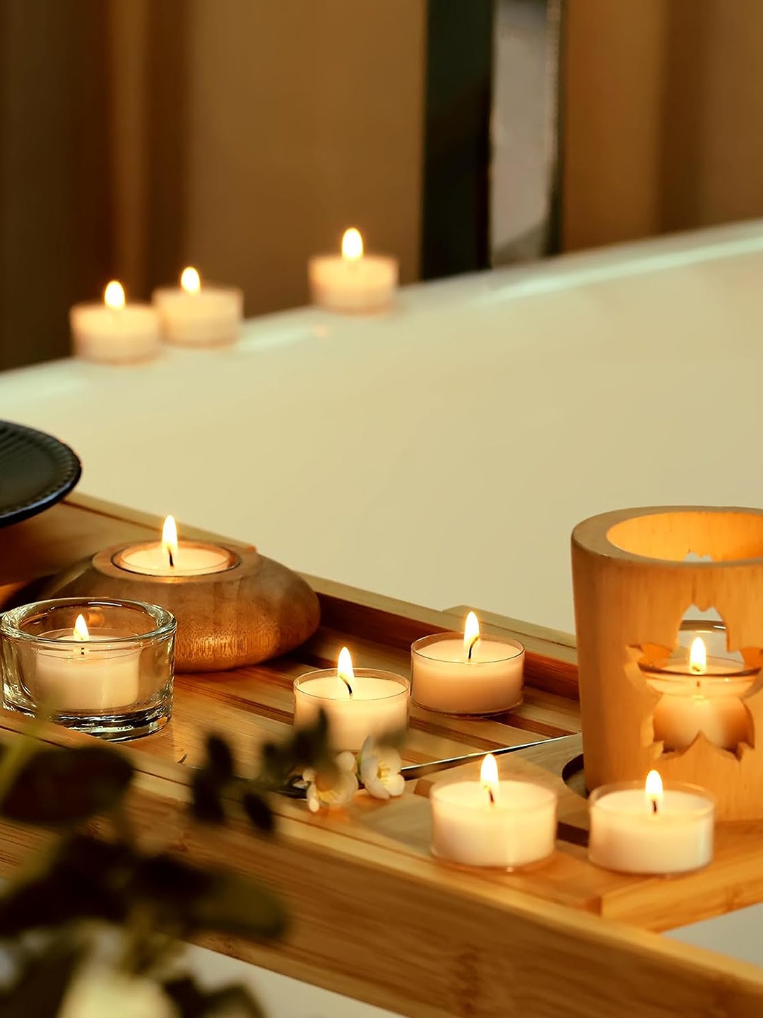 

Seva Home Set of 20 Tea Lights - Bloom, Off white