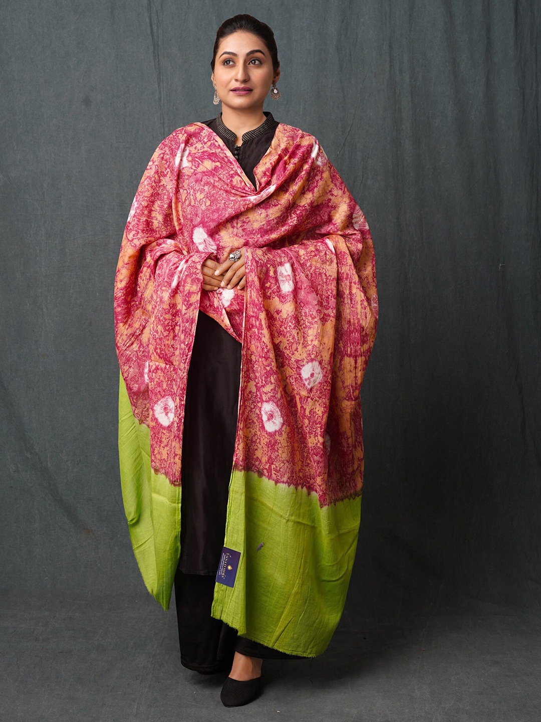 

Unnati Silks Printed Pure Cotton Bandhani Dupatta, Pink