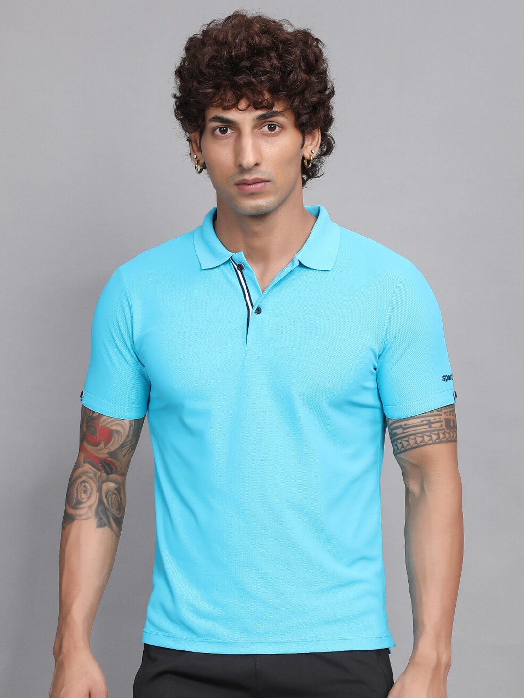 

SPORT SUN Polo Collar Dri-FIT T-shirt, Blue